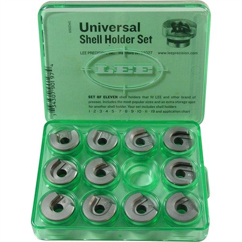 Universal shell holder fra LEE Precision passer de fleste reloading presses, men fungerer ikke med Lee Auto Prime. Perfekt for allsidig bruk!