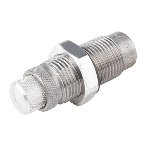 LEE Carbide Factory Crimp Die for .45 ACP sikrer nøyaktig størrelse og fast crimp, uten behov for case lube, for pålitelig og presis ammunisjon.