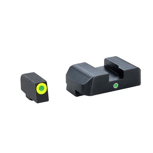 Pro I-DOT Night Sight Set for Glock® gir rask og intuitiv sikting med tritium og fotoluminescerende konturer, synlig i alle lysforhold.