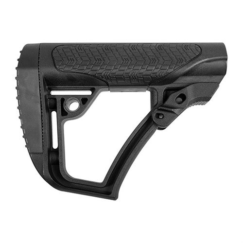Daniel Defense Collapsible Buttstocks gir forbedret kinnstøtte med myk gummibelagt overflate, justerbar og med QD-fester for rask festing av slynge.