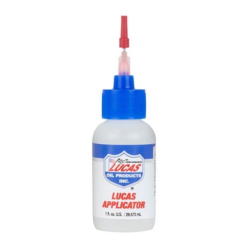 Lucas Oil Applicator Bottle gir presisjonsapplikasjon med en metallnål for en-dråpe påføring, perfekt for smøremidler i trange områder.
