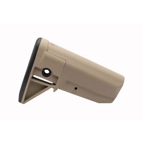 BCMGUNFIGHTER™ Stock er en lett og robust polymer-stokk med patentert latch, ambidextrous QD fester og gummiert bakstykke for optimal komfort og holdbarhet.