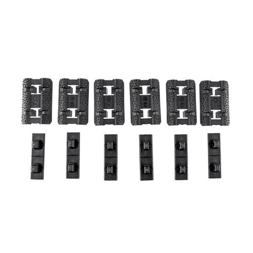 M-LOK Type 2 Rail Covers gir lavprofilbeskyttelse med tekstur for bedre grep, enkelt å installere og tilpasse med seks paneler for AR-15.