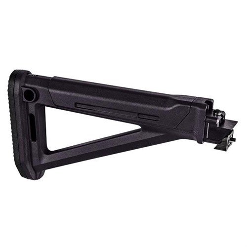 Magpul MOE AK Stock gir optimal festing for AK-47/74 med intern oppbevaring, justerbar QD sling swivel, og støtdempende gummibakstykke for bedre plassering.