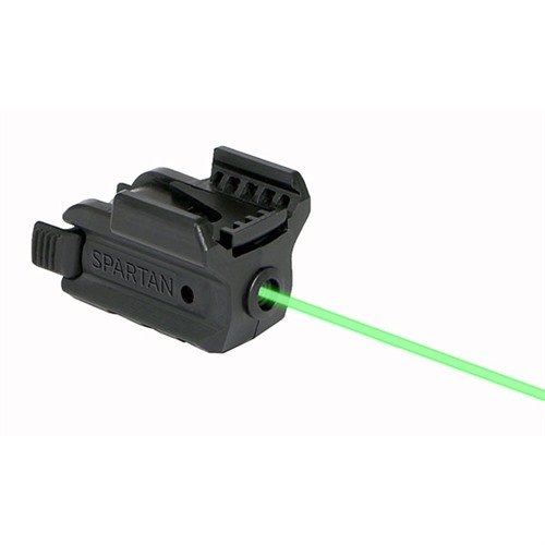 SPARTAN railmontert laser fra LaserMax tilbyr revolusjonerende Rail Vise Technology™, enkel aktivering, justerbar plassering og 5 års garanti.