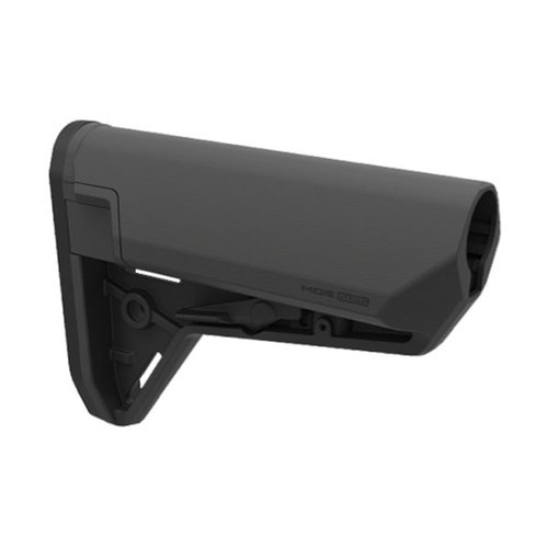 MOE SL-S collapsible buttstock for AR-15 girder, med vannavstøtende batterilagring, forbedret kinnstøtte og optimalisert for kroppsrustning.