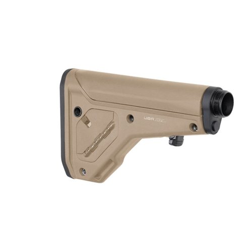 UBR 2.0 er en justerbar kolbe for AR15/M4 som gir styrke, stabilitet og komfortabel cheek weld i 8 posisjoner, med QD festepunkter og lagringsrom.