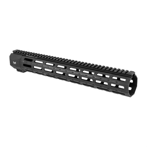 SP SERIES HANDGUARDS fra MIDWEST INDUSTRIES har et robust, ettstykke free float design med 7 M-LOK spor, 6061 aluminium og MIL-STD 1913 toppskinne.