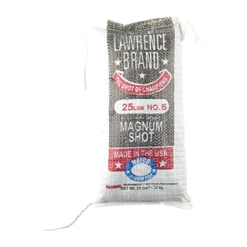 Lawrence Magnum Lead Shot gir tett mønster og dyp penetrasjon på vilt, laget av høy-antimon legering for ekstra hardhet og jevn flyt i ladere.