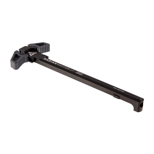 Radian Weapons Raptor-LT Charging Handle er laget av solid 7075 aluminium, har en slitesterk overflate og er fullt ambidextrous, perfekt for AR-15/M16.