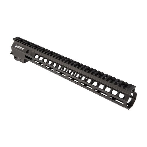 Geissele MK14 Super Modular Rail håndbeskytter har en slank profil, M-LOK spor for tilbehør, og et robust design i 6061 T6 aluminium for optimal ytelse.