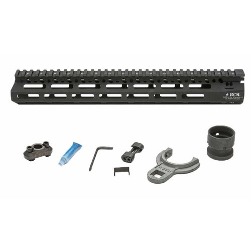 BCM MCMR M-LOK håndguard gir et strømlinjeformet design, optimal styrke, lettvekts aluminium, og flere M-LOK spor for enkel montering av tilbehør.
