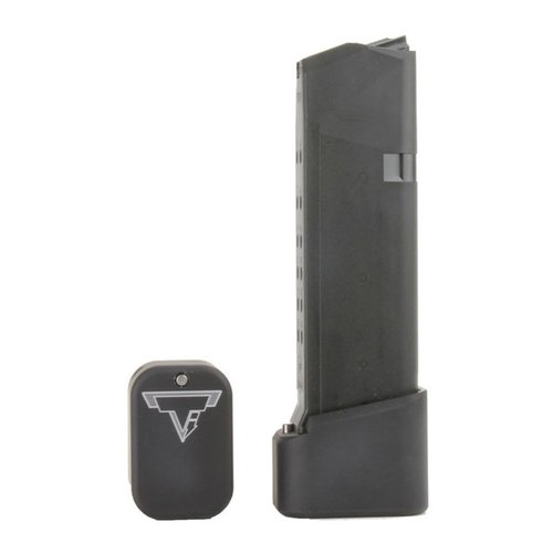BASE PAD for GLOCK® 19/23 gir raskere omlasting med sitt lette, CNC-maskinerte design, enkelt å montere uten spesialverktøy og passer til USPSA 140mm.