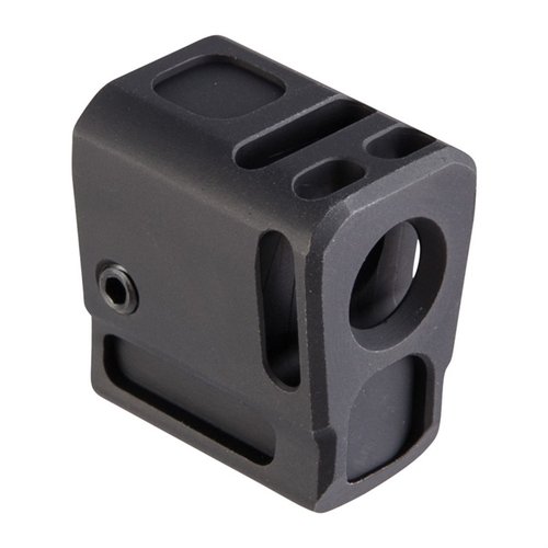 Samson Pocket Comp for M&P Shield reduserer følt rekyl og løpetopp, enkel installasjon uten gunsmithing, laget av 7075 aluminium for holdbarhet.