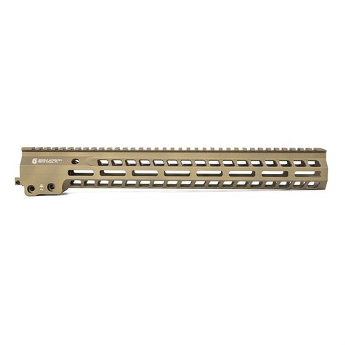 Geissele MK14 Super Modular Rail håndbeskytter har en slank profil for komfortabelt grep, med M-LOK spor for tilbehør og en solid, lett konstruksjon i aluminium.