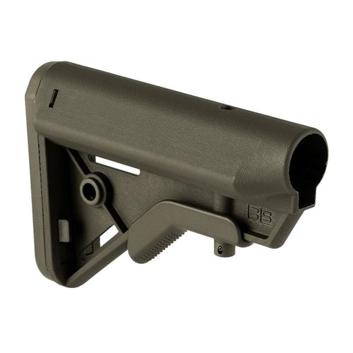 B5 SYSTEMS BRAVO COLLAPSIBLE MIL-SPEC STOCK for AR-15 tilbyr ergonomisk kinnvinkel, slitesterk konstruksjon, og justerbar lengde for optimal komfort og presisjon.