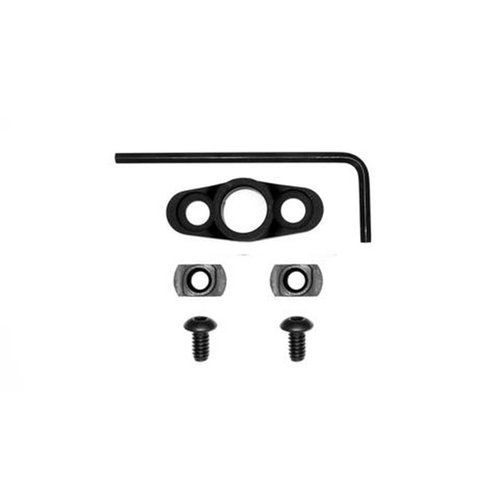 Grovtec M-LOK Non-Rotating Flanged Push Button Base gir et sikkert monteringspunkt for QD-slynger, er lett å installere og reduserer snubbing.