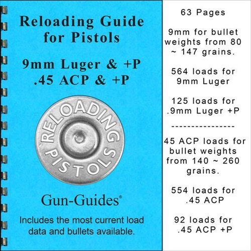 Få mest mulig ut av håndvåpenet ditt med vår Reloading Guide for Pistols, som tilbyr hundrevis av handload-anbefalinger for 9mm og .45 ACP.