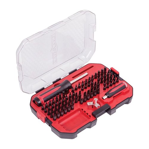 Real Avid Smart Drive 90 er et avansert gunsmithing-verktøysett med magnetisk bit-holder, gummigrep, LED-lys og Force Assist for presis skruetrekking.