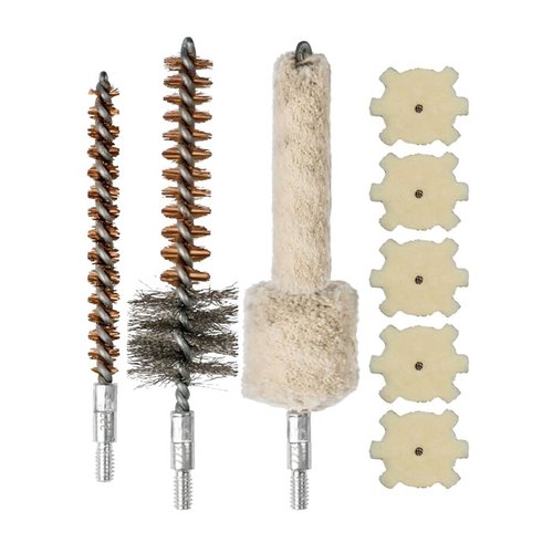 Real Avid AR-15 Brush Combo holder alt du trenger for å holde AR15 kammer og løp karbonfrie med star chamber børste, mopp og pads for effektiv rengjøring.