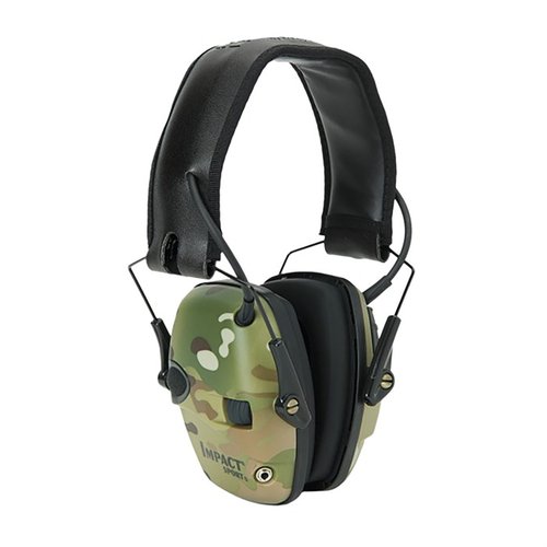 Howard Leight Impact Sport Electronic Earmuffs gir effektiv hørselbeskyttelse, forsterker samtaler og kommandoer, og blokkerer farlige lyder som skudd.