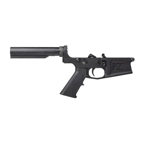Aero Precision M5 .308 komplett underreceiver med A2 grep gir et solid utgangspunkt for din tilpassede AR-rifle, og inkluderer nødvendige deler uten stokk.