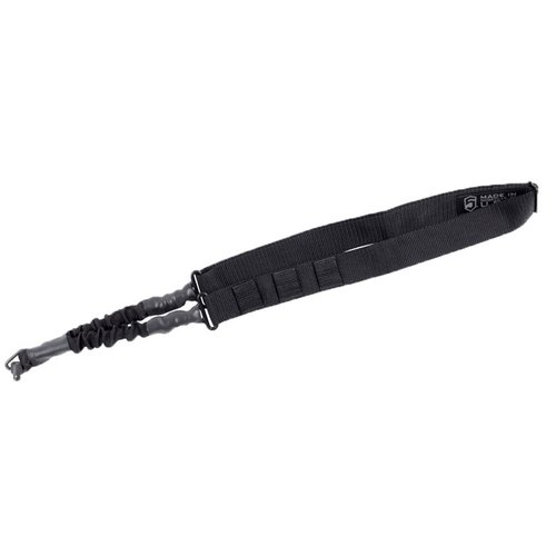 Phase 5 Single-Point Bungee Sling er robust, justerbar og sikker, med QD swivel, MOLLE-fester og ekstra sterke elastiske bungee-kabler for rask tilgang.