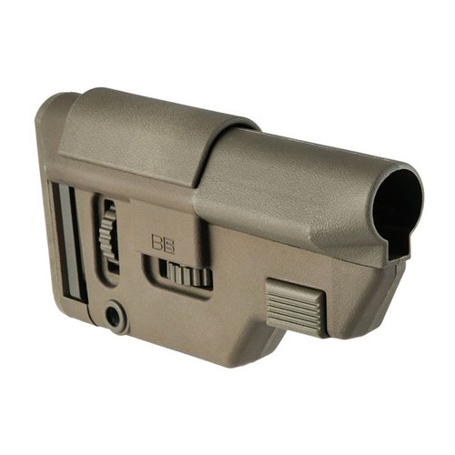 B5 Systems Precision Stock gir verktøyløs justering av lengde og kinnhøyde, er kompatibel med Law Tactical Folding Stock Adapter, og har M-LOK festepunkter.