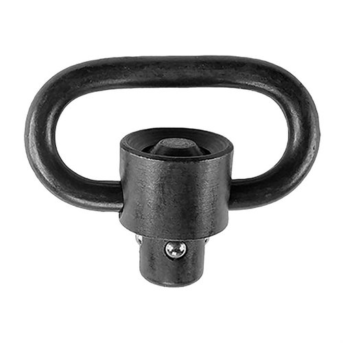 BCMGUNFIGHTER Quick Detach Sling Swivel har en robust design med flush plunger for sikkerhet, laget av karbonstål med slitesterk finish, perfekt for 1,25 tommers slinger.