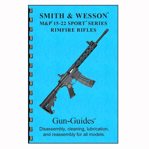 S&W M&P 15-22 SPORT RIFLE GUIDE gir komplett veiledning for demontering, rengjøring og montering, med 26 sider og 53 detaljerte bilder.