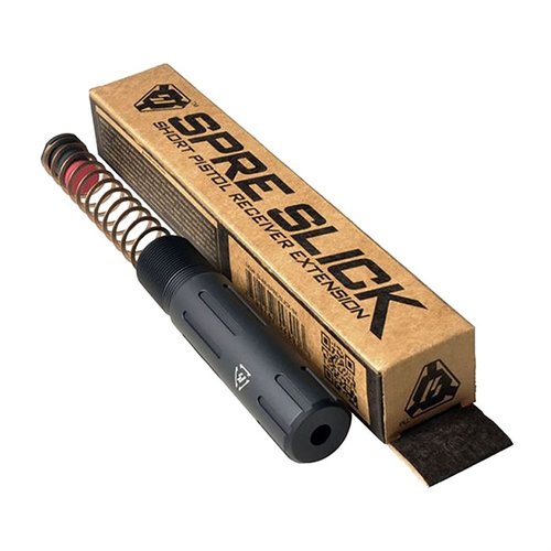 Strike Industries AR Short Pistol Receiver Extension gir økt funksjonalitet, redusert lengde, og er laget av 7075-T6 aluminium for overlegen styrke.