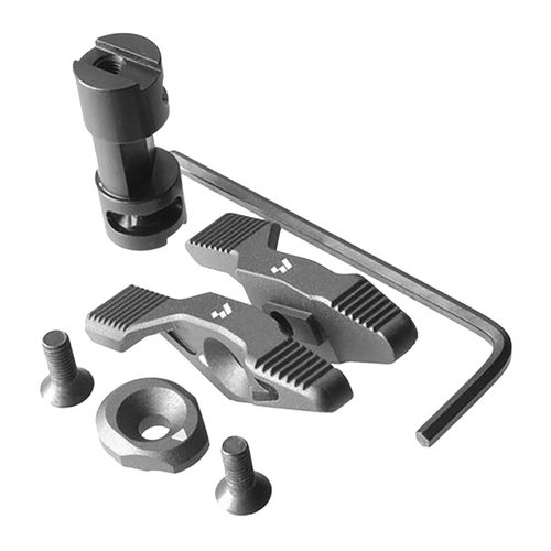 STRIKE SELECTOR SWITCH er ergonomisk og intuitiv, med modulær konfigurasjon for 60/90 graders kast og ambidextrous bruk, laget av lett og sterk aluminium.