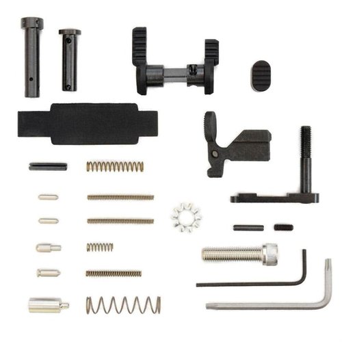 AR-15 Stainless Lower Parts Kit fra Armaspec tilbyr høykvalitets komponenter i rustfritt stål, uten unødvendige deler, perfekt for tilpassede bygg.