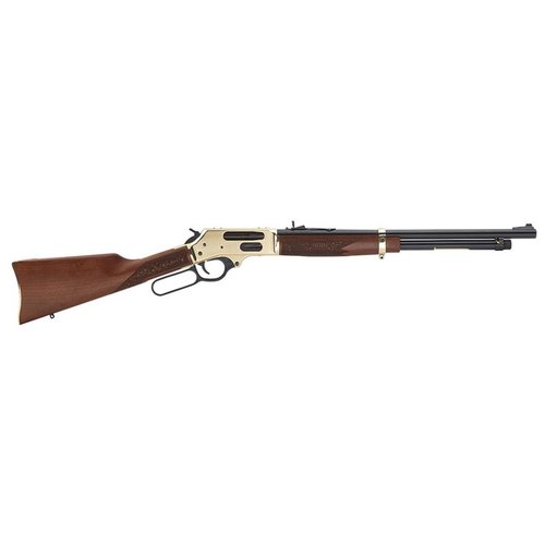 Henry Side Gate 410 Lever Action Shotgun kombinerer klassisk design med moderne funksjoner, inkludert en side-ladet mekanisme og en holdbar messingreceiver.