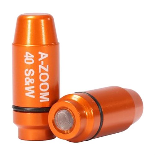 AMMO SNAP CAP DUMMY ROUNDS fra A-ZOOM er perfekte for å øve på lasting, tømming og tørrskyting, med slitesterk aluminium og realistisk design.