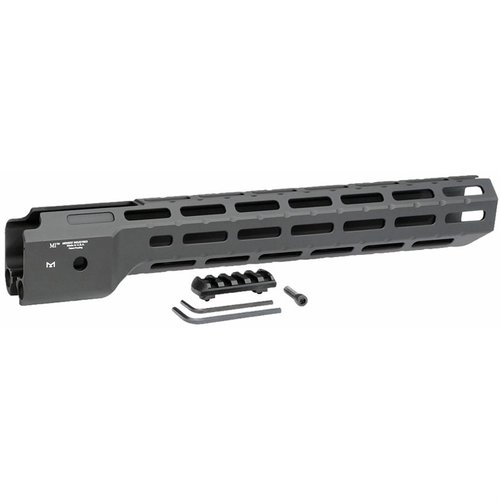 Midwest Industries Combat Rail PC9™ er laget av 6061 aluminium, har M-LOK festepunkter og QD-fester for enkel tilpasning av tilbehør til din Ruger PC9.