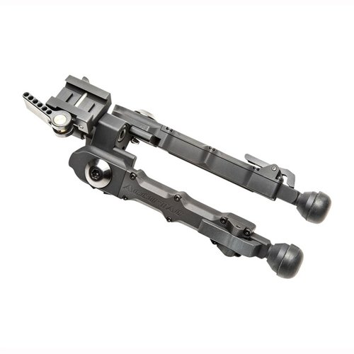 ACCU-TAC BR-4 G2 bipod tilbyr rask montering, justerbare ben i 5 posisjoner, og solid konstruksjon i 6061 T6 aluminium for presise skudd.