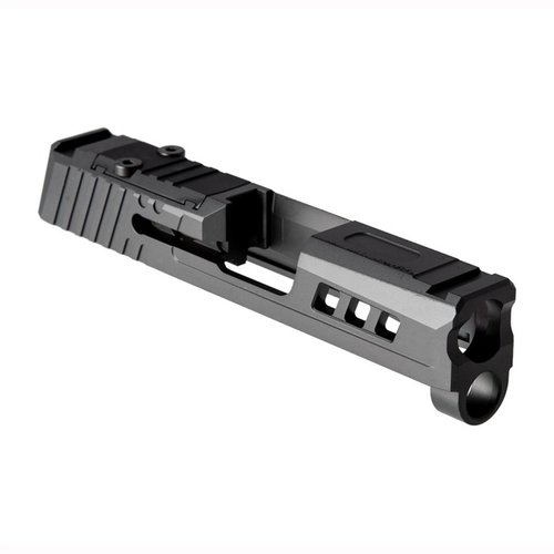 Axiom Sig P365 slide er laget av 17-4ph Certified Stainless Steel, designet for Shield RMSc og har et unikt utseende med aggressiv front og bakserrasjoner.