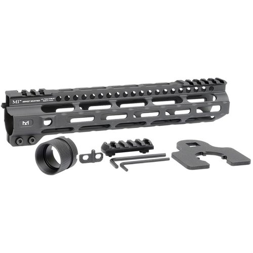 Lettvektsdesign med slank profil, M-LOK spor, robust 6061 aluminium, og enkel installasjon med inkludert verktøy. 100% laget i USA med livstidsgaranti.