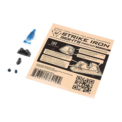 Strike Iron Sight Set for Glock gir naturlig justering, bedre fokus og presisjon, laget av SUS630 rustfritt stål, passer til de fleste Glock-modeller.