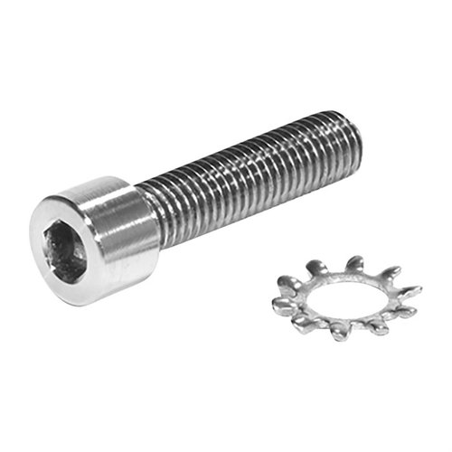 TITANIUM PISTOL GRIP SCREW fra BADGER ORDNANCE er en lett, slitesterk Grade 5 titanium skrue med stjerneskrue og naturlig finish, veier kun 0,8 oz.