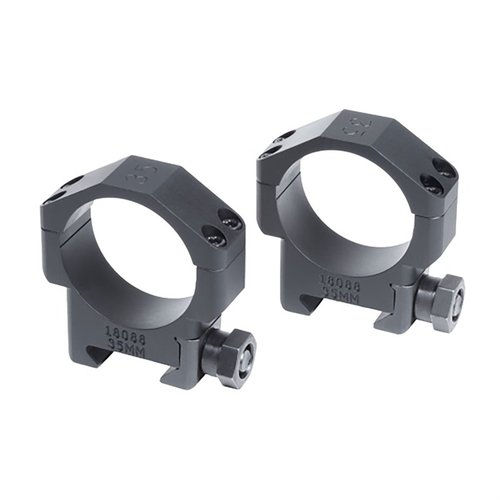 Badger Ordnance Low Scope Rings i 35mm er laget av 6061 T6 Alloy, anodisert for holdbarhet, og passer perfekt til presisjonsrifler med tyngre løp.