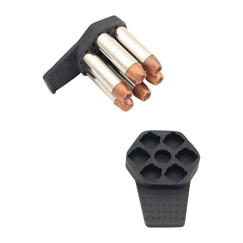 K-CLIP 6 SHOT SPEEDLOADER fra ZETA6 har en hexagonal form for perfekt passform til 6-skudds revolvere, laster raskt seks patroner og er kompakt for EDC.