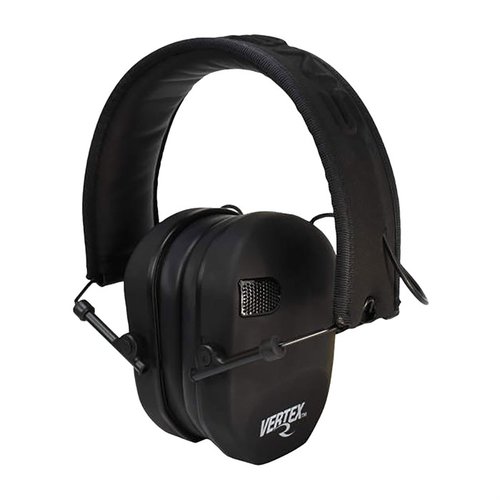 Radians Vertex™ Electronic Low-Profile Earmuff gir utmerket hørselbeskyttelse med dual mikrofoner, raskt ladbare batterier og et slankt design for komfort.