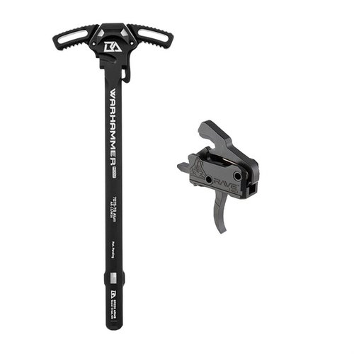 Oppgrader din AR-15 med RA-140 RAVE-trigger for presisjon og pålitelighet, og WARHAMMER MOD2 ladearm for forbedret funksjonalitet og komfort.