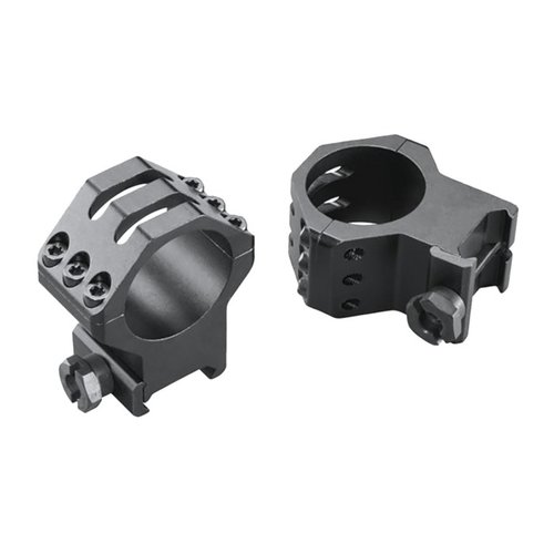 SIX-HOLE SKELTON RINGS fra WEAVER gir en robust og lett løsning for montering av optikk med en 30MM diameter, perfekt for taktiske applikasjoner.