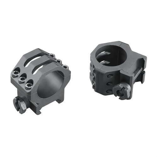 WEAVERs seks-hulls Picatinny-ringer tilbyr maksimal sikkerhet med forbedret kryssbolt, Type-III anodisert finish og no-strip Torx-skruer for taktiske presisjonsrifler.