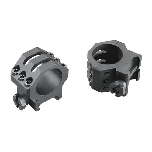 WEAVERs seks-hulls Picatinny-ringer tilbyr maksimal sikkerhet med forbedret crossbolt-design, Type III anodisert finish og no-strip Torx-skruer for presisjonsvåpen.