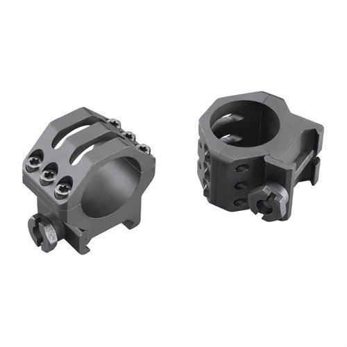 WEAVERs Six-Hole Picatinny Rings gir maksimal sikkerhet med seks skruer, Type-III hard coat anodisering og forbedret Picatinny kryssbolt for taktiske presisjonsvåpen.