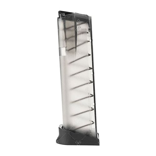 Strike Magazine for GLOCK™ G17 har en gjennomsiktig kropp for enkel ammunisjonsvisning, økt fjærstyrke for pålitelighet og verktøyløs demontering.
